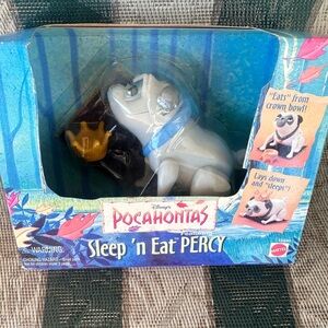 Disney Pocahontas Sleep N Eat Percy Pet- Gray and Gold Vintage